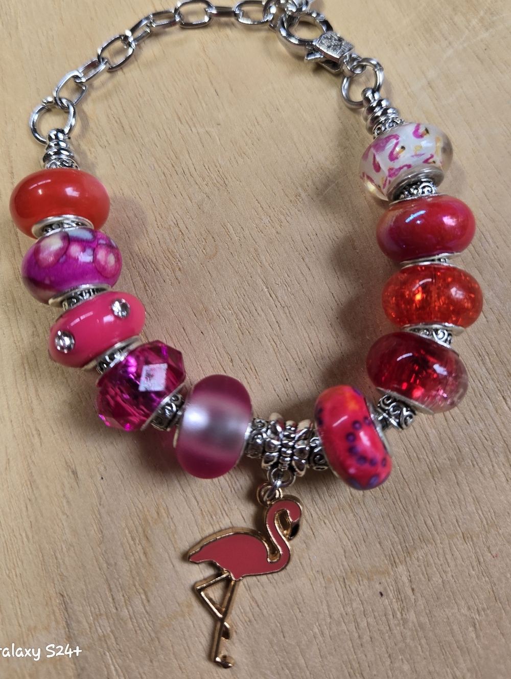 Handmade Pink Flamingo Bracelet